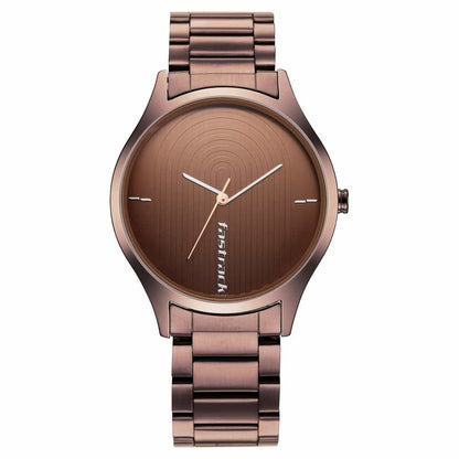 NR3184QM02 STYLE UP BROWN DIAL STAINLESS STEEL STRAP WATCH