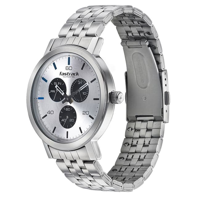 Fastrack Mens 43 mm Dial It Up Silver Dial Stainless Steel Analog Watch