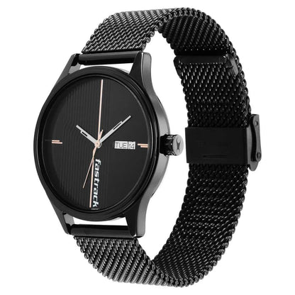 NR3247NM03 STYLE UP BLACK DIAL STAINLESS STEEL STRAP WATCH