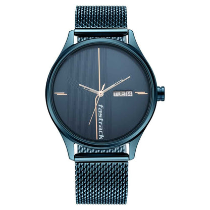 NR3247QM01 STYLE UP BLUE DIAL STAINLESS STEEL STRAP WATCH