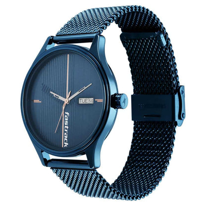 NR3247QM01 STYLE UP BLUE DIAL STAINLESS STEEL STRAP WATCH
