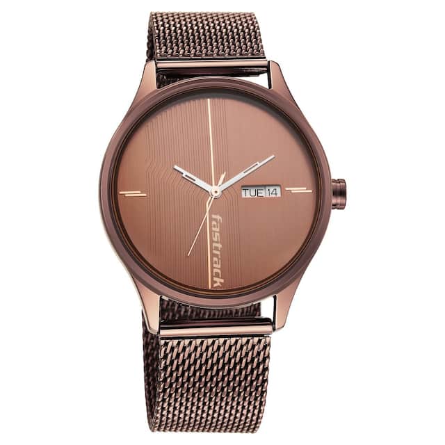 Style Up Brown Dial Stainless Steel Strap Watch NR3247QM02
