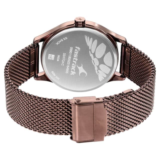 Style Up Brown Dial Stainless Steel Strap Watch NR3247QM02