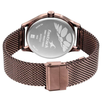 Style Up Brown Dial Stainless Steel Strap Watch NR3247QM02