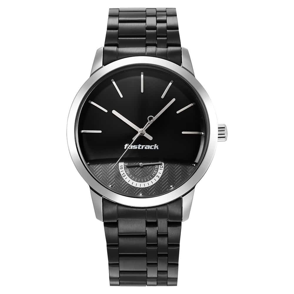 NR3289KM01 OPULENCE GRAY DIAL STAINLESS STEEL STRAP WATCH