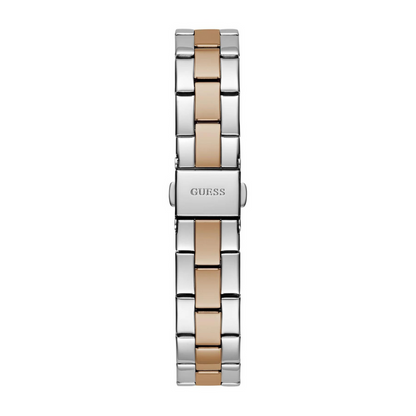 Guess Women's Watch Silver & Rose Gold Tone Case Quartz GW0725L2