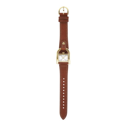 Fossil Harwell 28 Mm White Dial Leather Analog Watch For Women - Es5264I