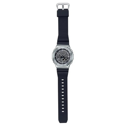 Casio G-Shock GM-2100-1ADR Silver Analog-Digital Dial Black Resin Strap Men's Watch Shock and 200M Water Resistant G1159