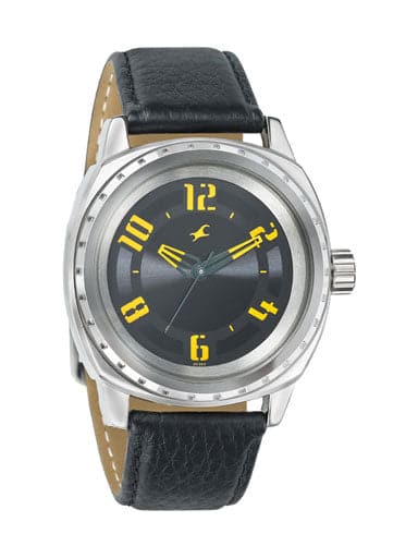 Fastrack Upgrades Leather Black Dial Men'S Watch