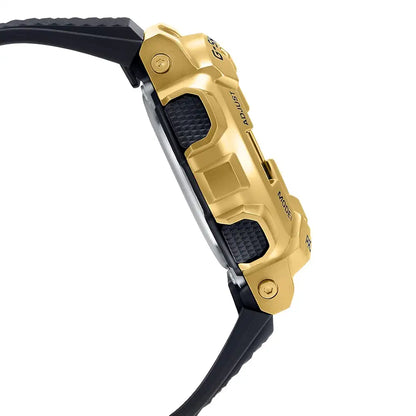 Casio G-Shock GM-110G-1A9DR Gold Ip Black & Gold Analog-Digital Dial Black Resin Strap Men's Watch Shock And 200M Water Resistant G1053