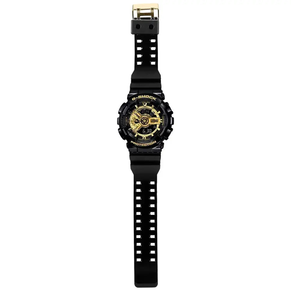 Casio G-Shock GA-110GB-1ADR Black & Gold Analog-Digital Dial Black Resin Strap Men's Watch Shock and 200M Water Resistant G339