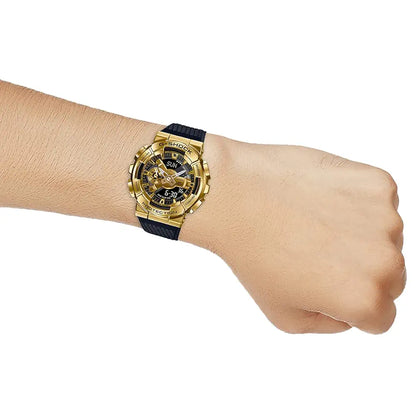 Casio G-Shock GM-110G-1A9DR Gold Ip Black & Gold Analog-Digital Dial Black Resin Strap Men's Watch Shock And 200M Water Resistant G1053