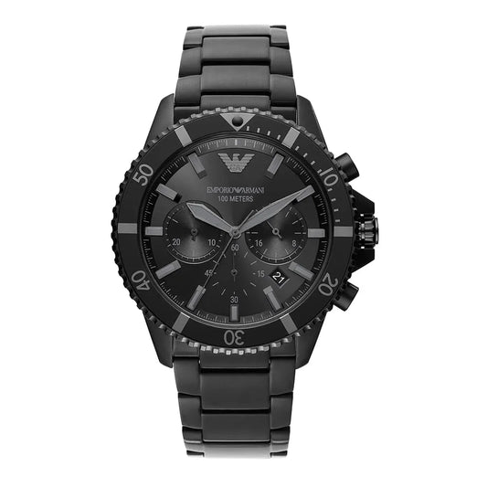 Emporio Armani Stainless Steel Analog Black Dial Men's Watch-Ar11363, Band Color-Black