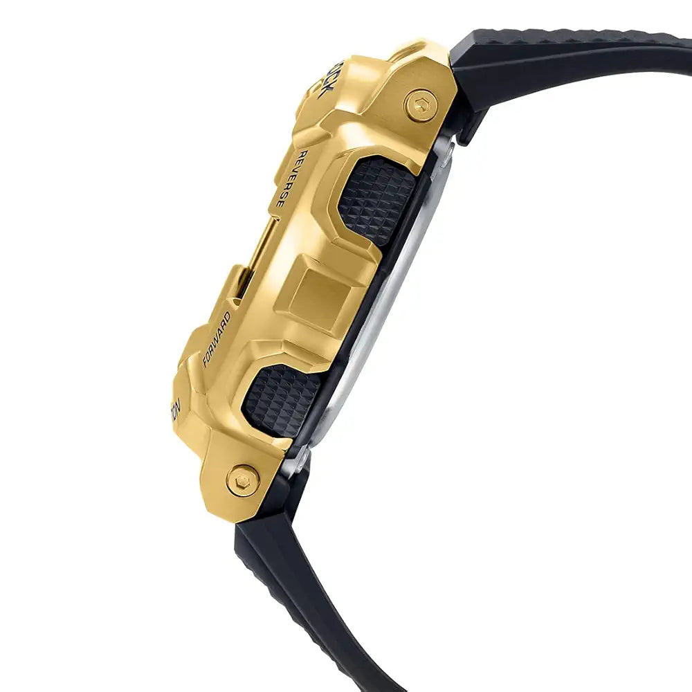Casio G-Shock GM-110G-1A9DR Gold Ip Black & Gold Analog-Digital Dial Black Resin Strap Men's Watch Shock And 200M Water Resistant G1053