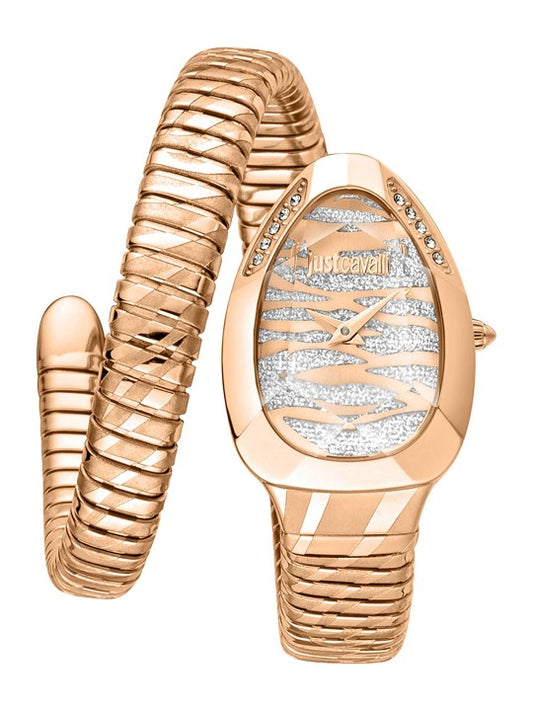 Women Rose Gold-Toned Just Glam Evo 8 Wrap Around Straps Watch JC1L225M0055