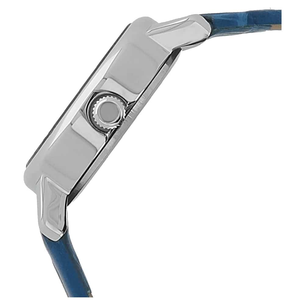 NR6107SL01 SILVER DIAL BLUE LEATHER STRAP WATCH