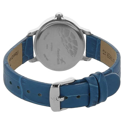 NR6107SL01 SILVER DIAL BLUE LEATHER STRAP WATCH