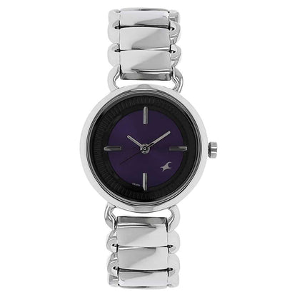 NR6117SM02 PURPLE DIAL SILVER STAINLESS STEEL STRAP WATCH