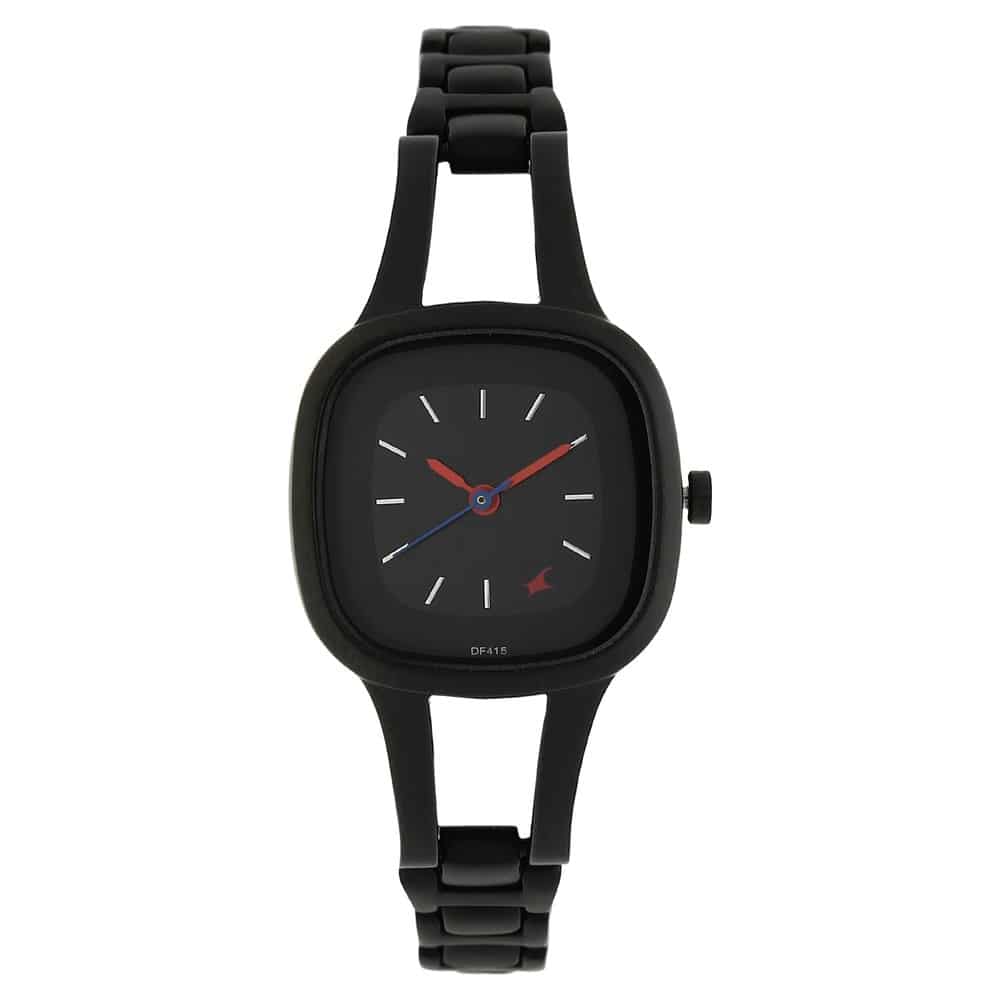 NR6147NM02 BLACK DIAL BLACK METAL STRAP WATCH