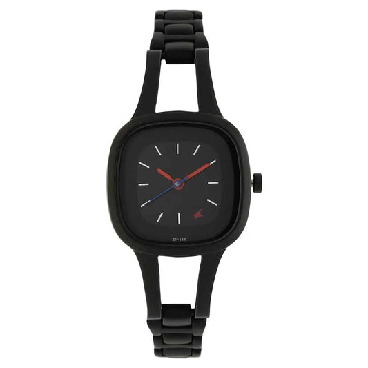 NR6147NM02 BLACK DIAL BLACK METAL STRAP WATCH