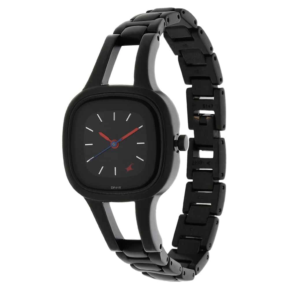 NR6147NM02 BLACK DIAL BLACK METAL STRAP WATCH