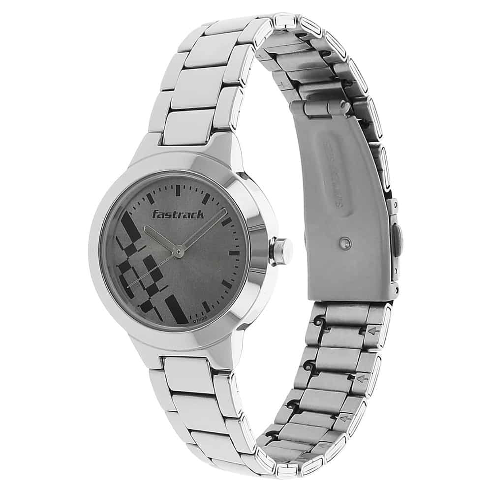 NR6150SM01 CHECKMATE GREY DIAL STAINLESS STEEL STRAP WATCH