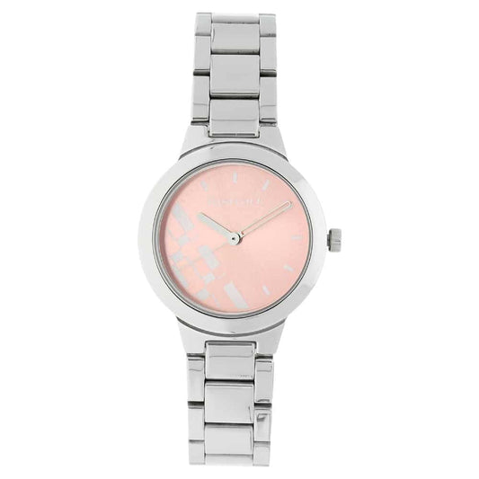 NR6150SM04 PINK DIAL SILVER STAINLESS STEEL STRAP WATCH