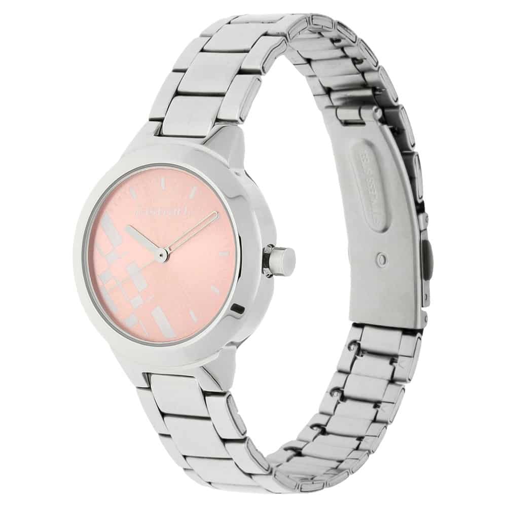 NR6150SM04 PINK DIAL SILVER STAINLESS STEEL STRAP WATCH