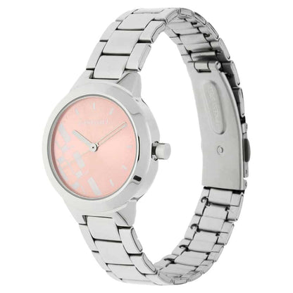 NR6150SM04 PINK DIAL SILVER STAINLESS STEEL STRAP WATCH