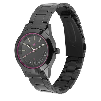 NR6165NM01 ALL NIGHTERS BLACK DIAL METAL STRAP WATCH