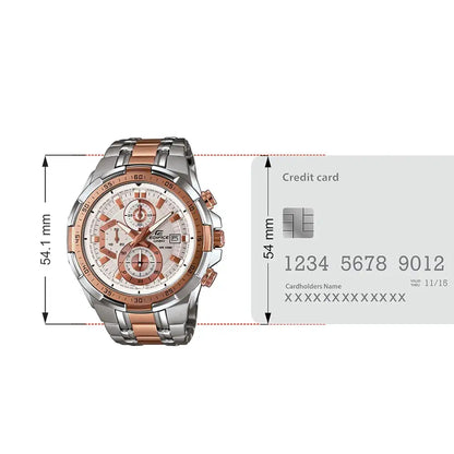 Casio Edifice EFR-539SG-7A5VUDF White Analog Dial Dual Tone Stainless Steel Band Men's Watch Chronograph 100M Water Resistant EX222