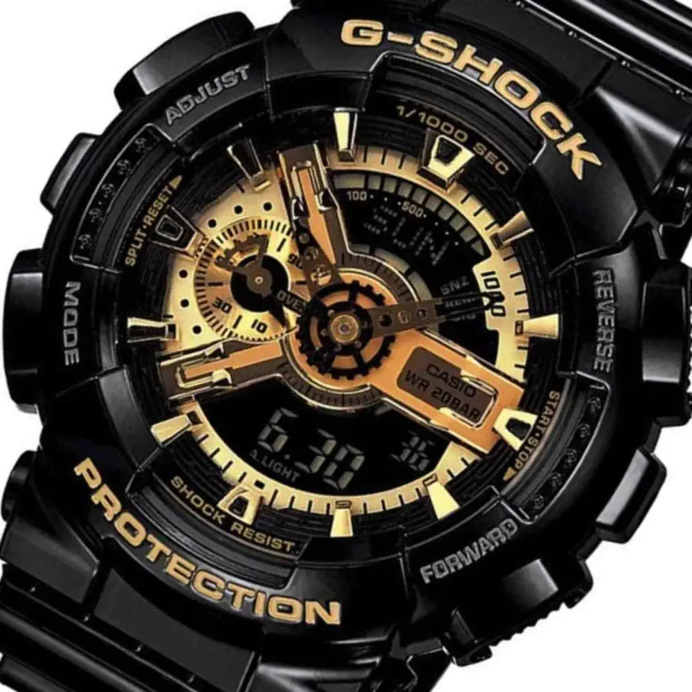 Casio G-Shock GA-110GB-1ADR Black & Gold Analog-Digital Dial Black Resin Strap Men's Watch Shock and 200M Water Resistant G339