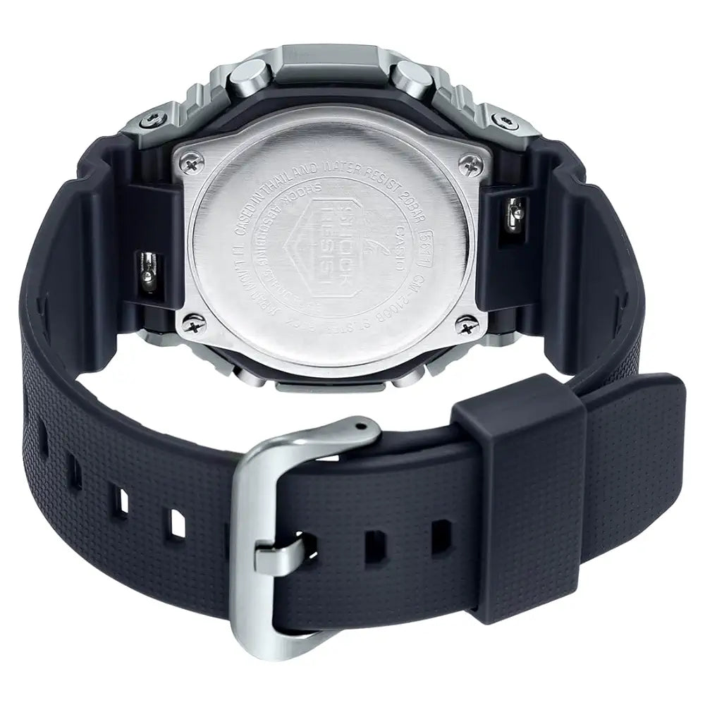 Casio G-Shock GM-2100-1ADR Silver Analog-Digital Dial Black Resin Strap Men's Watch Shock and 200M Water Resistant G1159