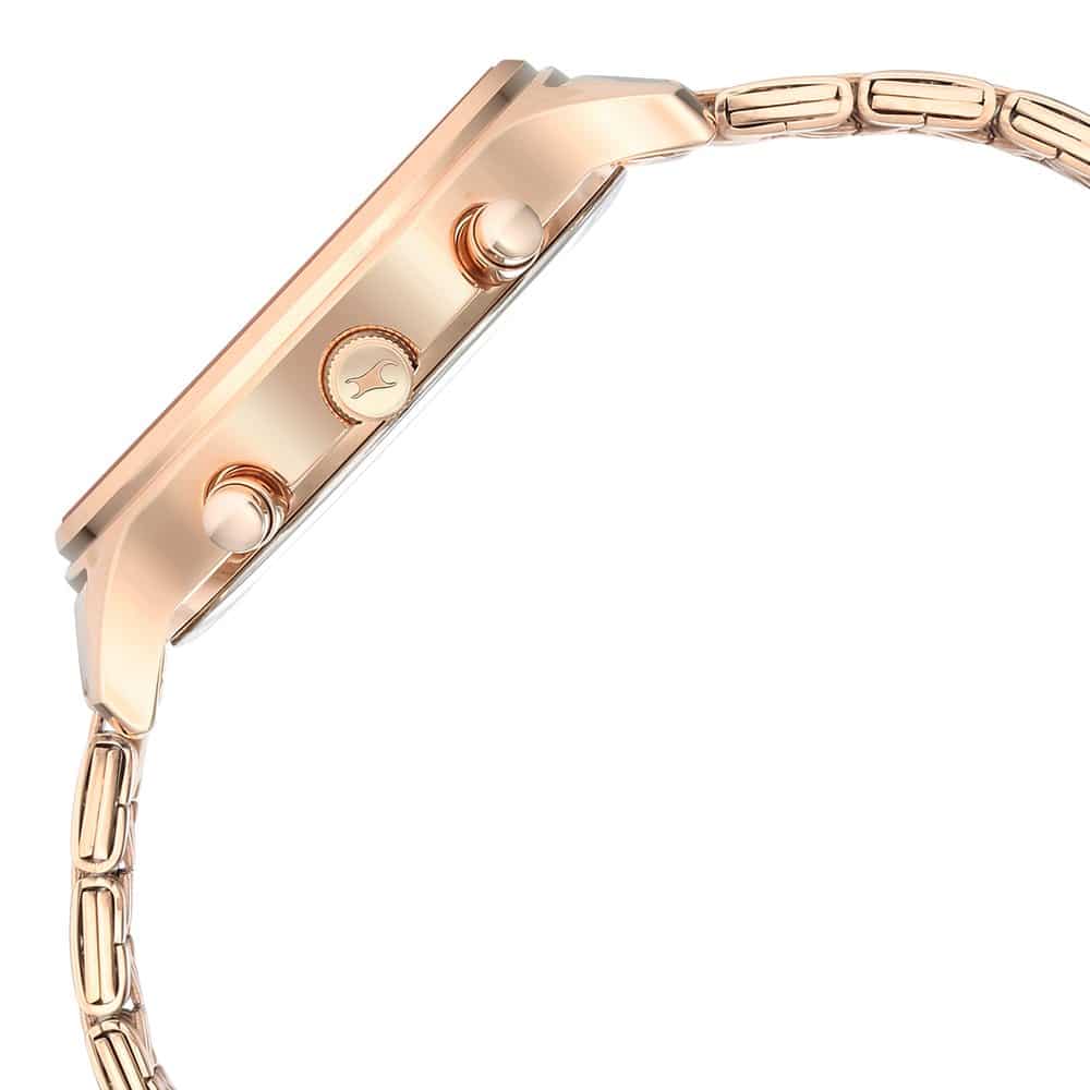 NR6207WM02 STYLE UP ROSE GOLD DIAL STAINLESS STEEL STRAP WATCH FOR GIRLS
