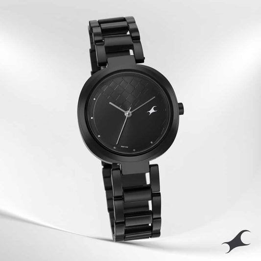 NR6247NM02 STUNNERS BLACK DIAL STAINLESS STEEL STRAP WATCH