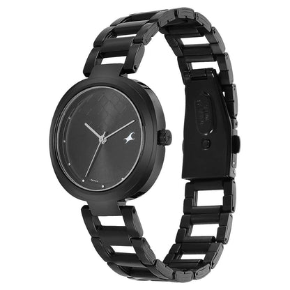 NR6247NM02 STUNNERS BLACK DIAL STAINLESS STEEL STRAP WATCH