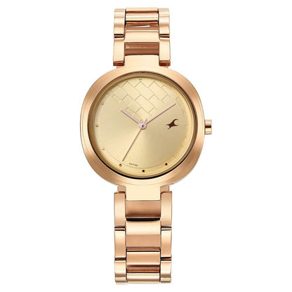 NR6247WM01 STUNNERS GOLDEN DIAL STAINLESS STEEL STRAP WATCH