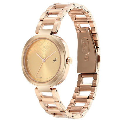 NR6247WM01 STUNNERS GOLDEN DIAL STAINLESS STEEL STRAP WATCH