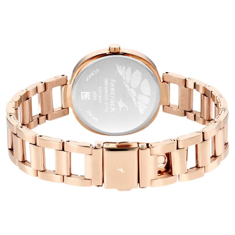 NR6247WM01 STUNNERS GOLDEN DIAL STAINLESS STEEL STRAP WATCH