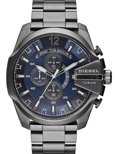 Diesel Mega Chief Round Blue Dial Men'S Watch
