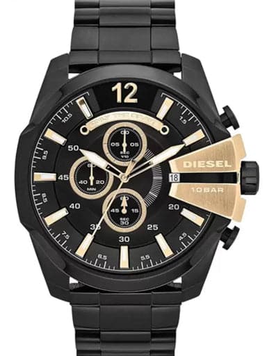 Diesel Mega Chief Round Analog Black Dial Men'S Metal Watch