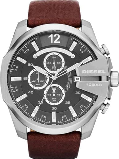 Diesel Mega Chief Round Analog Grey Dial Men'S Watch