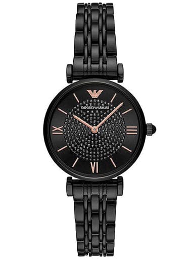 Emporio Armani Round Analog Black Dial Women Watch