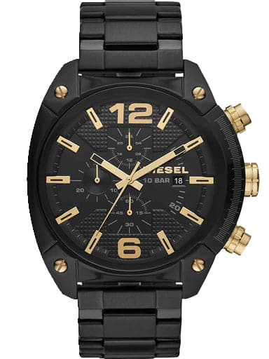 Diesel Overflow Round Analog Black Dial Men'S Watch