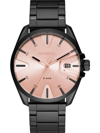 Diesel Mens Ms9 Rose Gold Dial Metallic Analogue-Digital Watch