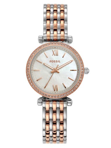 Fossil Carlie Mini Mother Of Pearl Dial Two-Tone Ladies Watch