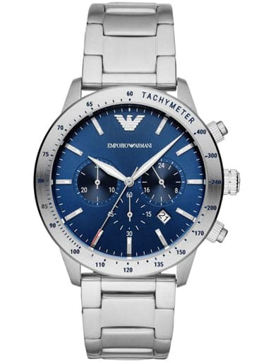 Emporio Armani Round Chronograph Blue Dial Men'S Watch