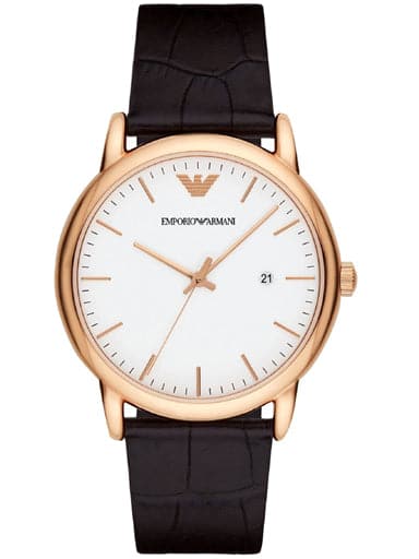 Emporio Armani Mens Luigi Analogue Leather Watch
