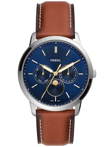 Fossil Neutra Minimalist Multifunction Brown Leather Watch Fs5903I