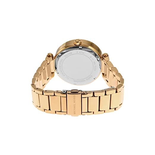Michael Kors Womens 39 mm Parker Gold Dial Stainless Steel Analog Watch - MK7283I